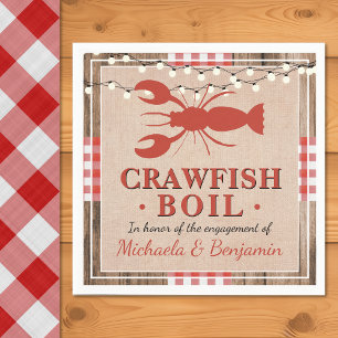 Crawfish Boil Lobster Engagement Party Rustic Servet