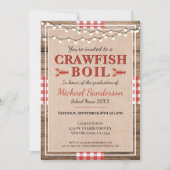 Crawfish Boil Lobster Graduation Party Rustic Kaart (Voorkant)