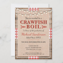 Crawfish Boil Lobster Graduation Party Rustic