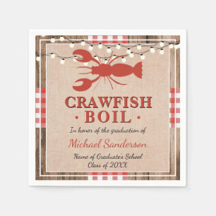 Crawfish Boil Lobster Graduation Party Rustic Servet