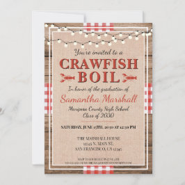Crawfish Boil Lobster High School Graduparty Kaart