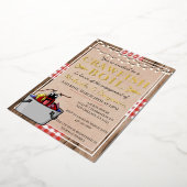 Crawfish Boil Lobster Party Verloving Rustic Folie Uitnodiging (Gedraaid)