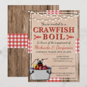 Crawfish Boil Lobster Party Verloving Rustic Kaart (Voorkant / Achterkant)