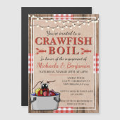 Crawfish Boil Lobster Party Verloving Rustic Magnetische Uitnodiging (Voorkant / Achterkant)