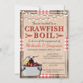 Crawfish Boil Lobster Party Verloving Rustic Magnetische Uitnodiging (Voorkant)