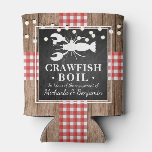Crawfish Boil Lobster Rustic Engagement Party Blikjeskoeler (Achterkant)