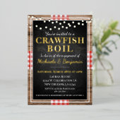Crawfish Boil Lobster Rustic Engagement Party Folie Uitnodiging (Staand Voorkant)