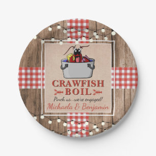 Crawfish Boil Lobster Rustic Engagement Party Papieren Bordje