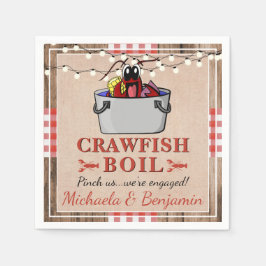 Crawfish Boil Lobster Rustic Engagement Party Servet