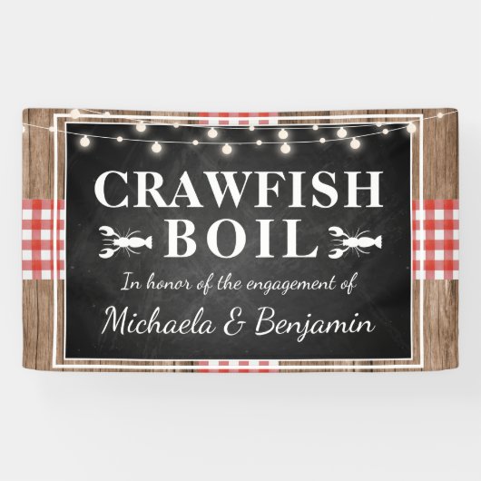Crawfish Boil Lobster Rustic Engagement Party Spandoek (Horizontaal)