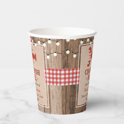 Crawfish Boil Lobster Rustic Graduc Party Papieren Bekers (Rechts)