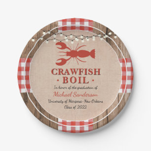 Crawfish Boil Lobster Rustic Graduc Party Papieren Bordje