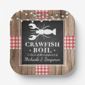 Crawfish Boil Lobster Rustic Wood Engagement Party Papieren Bordje (Voorkant)