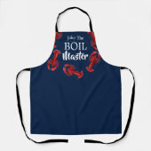 Crawfish Boil Master Dark Blue Custom Funny Chef Schort (Voorkant)