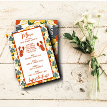 Crawfish Boil Menu Kaart – Cajun Vis en zeevruchte