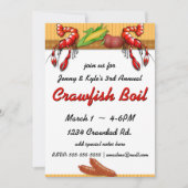 Crawfish Boil met Worst Uitnodigingen (Voorkant)