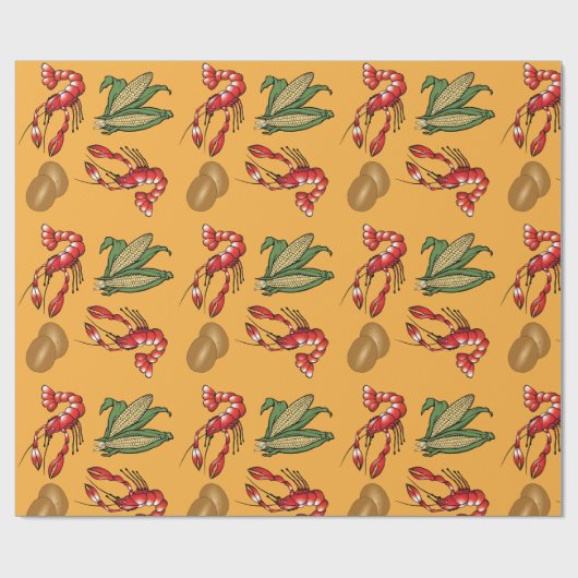 Crawfish Boil Mudbugs Corn en aardappelen Cadeaupapier (Vlak)
