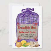 Crawfish Boil Paarse Sack Kaart (Voorkant)
