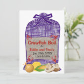 Crawfish Boil Paarse Sack Kaart (Staand voorkant)