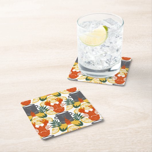 Crawfish Boil Party - Cajun Vis en zeevruchten vie Kartonnen Onderzetters (Insitu)