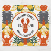 Crawfish Boil Party - Cajun Vis en zeevruchten vie Likeurfles Etiket (Enkel label)