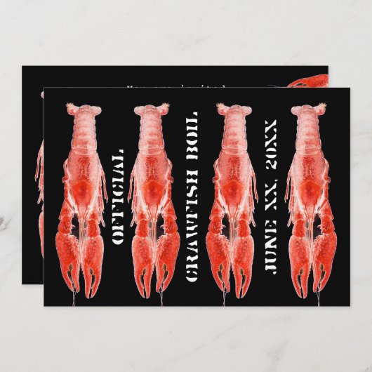 Crawfish boil party call sjabloon kaart (Voorkant / Achterkant)