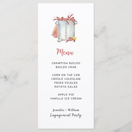 Crawfish Boil Party Menu Kaart (Voorkant)