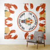 Crawfish Boil Party Paper Achtergrond – Fotocabine Wandkleed (In Situ (horizontaal))