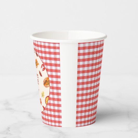 Crawfish Boil Party Picknick Celebration Schattige Papieren Bekers (Links)