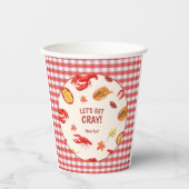 Crawfish Boil Party Picknick Celebration Schattige Papieren Bekers (Voorkant)
