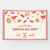 Crawfish Boil Party Picknick Viering Spandoek (Horizontaal)