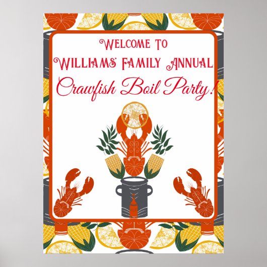Crawfish Boil Party-Summer Seafood Cookout Poster (Voorkant)