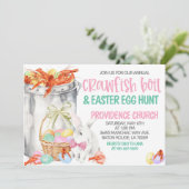 Crawfish Boil Pasen Ei Hunt Uitnodiging (Staand voorkant)