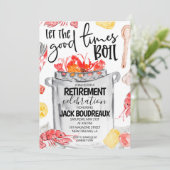 Crawfish Boil Pensioen Party Uitnodiging (Staand voorkant)