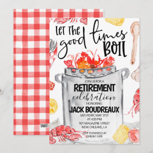 Crawfish Boil Pensioen Party Uitnodiging