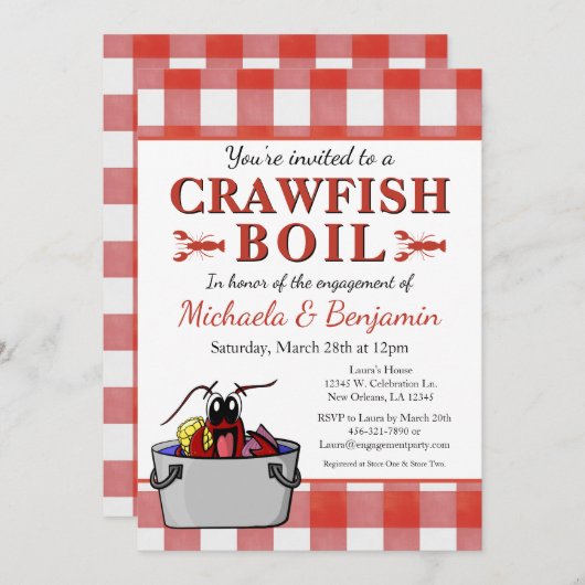 Crawfish Boil Picnic Engagement Party (Voorkant / Achterkant)