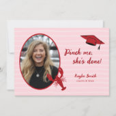 Crawfish Boil Pinch Me Pink & Red Foto Afstuderen Aankondiging (Voorkant)