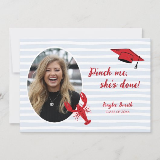 Crawfish Boil Pinch Me She's Done Foto Afstuderen Kaart (Voorkant)