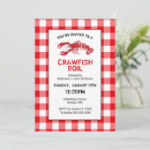 Crawfish Boil Red White Gingham Kaart (Staand voorkant)