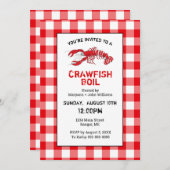 Crawfish Boil Red White Gingham Kaart (Voorkant / Achterkant)
