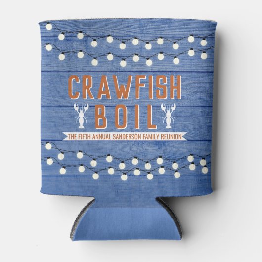 Crawfish Boil Reunion Seafood Party Blue Blikjeskoeler (Voorkant)