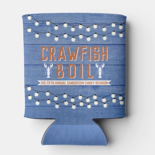 Crawfish Boil Reunion Seafood Party Blue Blikjeskoeler (Achterkant)