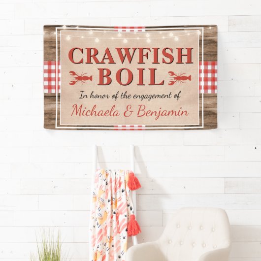 Crawfish Boil Rustic Couples Shower Verloving Spandoek (Insitu)