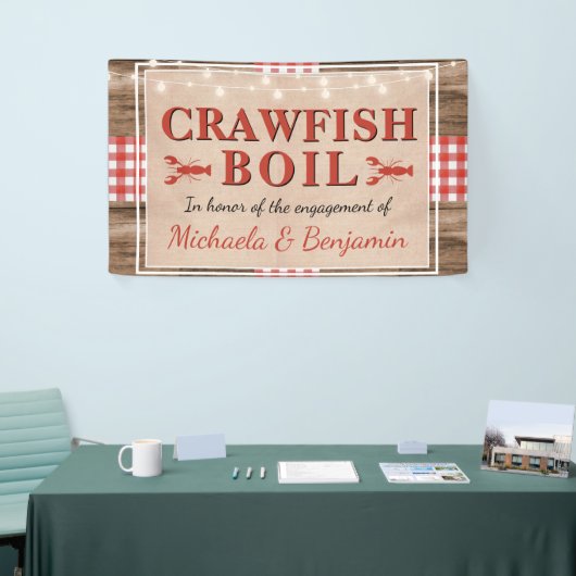 Crawfish Boil Rustic Couples Shower Verloving Spandoek (Beurs)