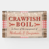Crawfish Boil Rustic Couples Shower Verloving Spandoek (Horizontaal)