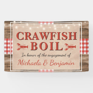 Crawfish Boil Rustic Couples Shower Verloving Spandoek