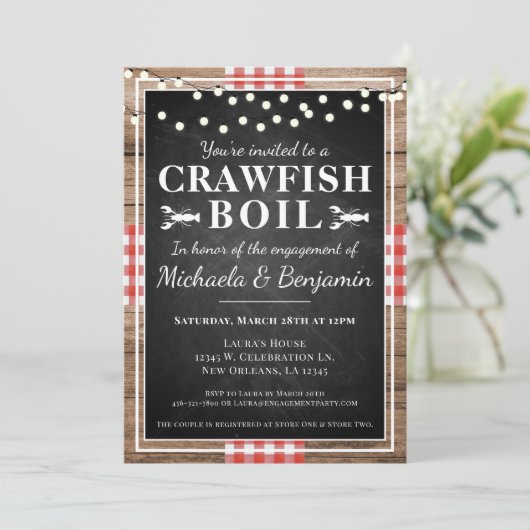 Crawfish Boil Rustic Engagement Party (Staand voorkant)