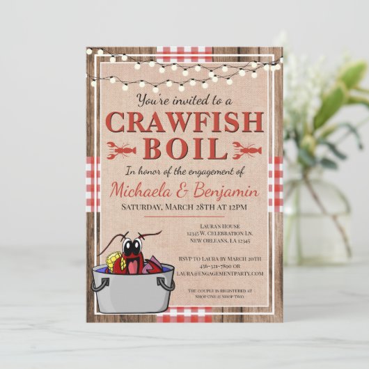 Crawfish Boil Rustic Engagement Party (Staand voorkant)