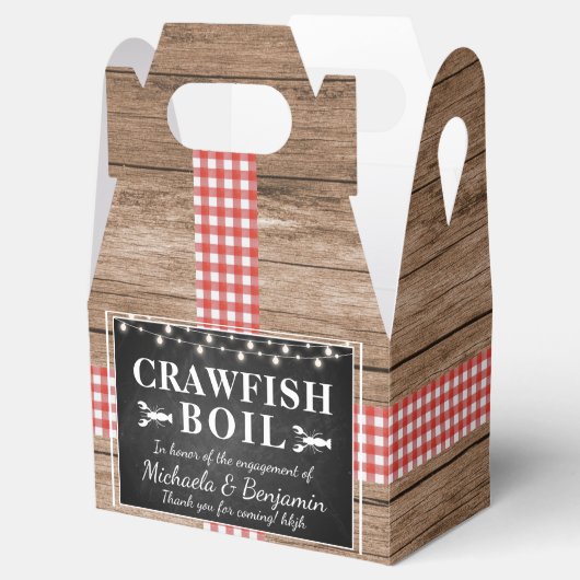 Crawfish Boil Rustic Lobster Engagement Party Bedankdoosjes (Geopend)