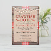 Crawfish Boil Rustic School Graduparty Kaart (Staand voorkant)
